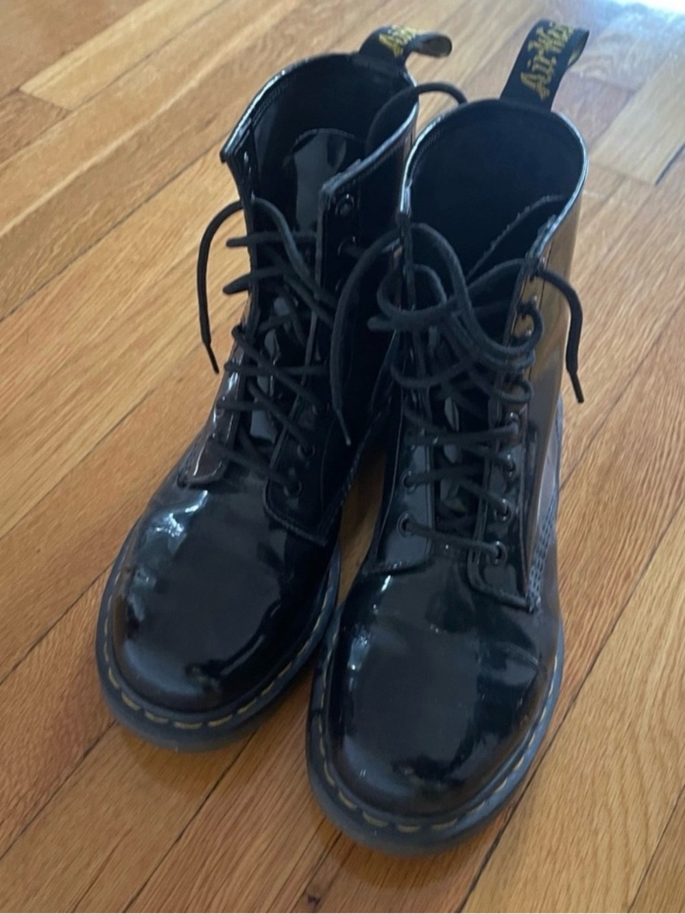 Dr. Martens Black Patent Leather 1460 Lace-Up Boots